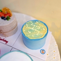 Bánh kem tone xanh pastel decor đơn giản tặng bạn trai