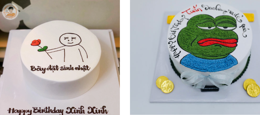Mẫu bánh troll bạn bè hình meme lầy lội
