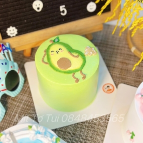 Bánh kem vẽ hình trái bơ cute