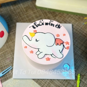 Bánh kem vẽ hình chú voi cute