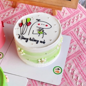 Bánh kem vẽ tặng bạn nam dễ thương