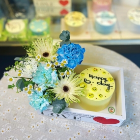 Set bánh và hoa tươi tặng sinh nhật 