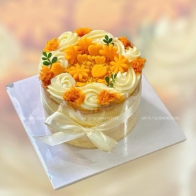 Bánh bông lan trứng muối hình bông hoa dễ thương