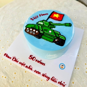 Bánh kem chiến thắng thép và cờ