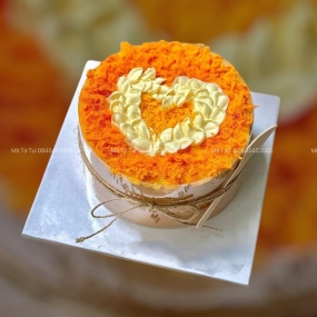 Bánh bông lan trứng muối hình trái tim cute