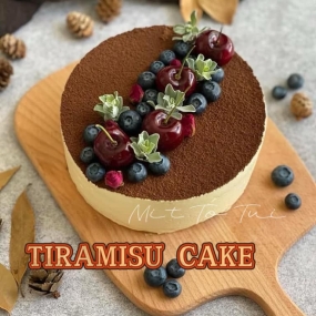 Bánh tiramisu cherry cute