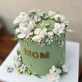 BÁNH TONE XANH MIX HOA TẶNG MẸ