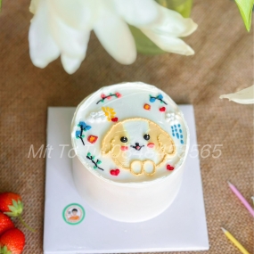 BÁNH KEM VẼ HÌNH CÚN DỄ THƯƠNG CHO BẠN