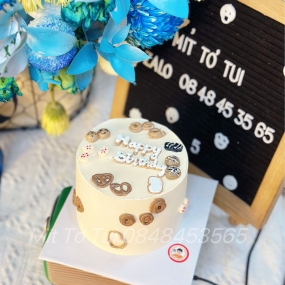 BÁNH SINH NHẬT TONE NÂU BE HÀN QUỐC