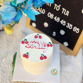 BÁNH KEM TRẮNG VẼ CHERRY