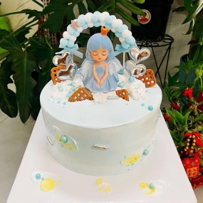 BÁNH KEM CÔNG CHÚA MÀU XANH DỄ THƯƠNG