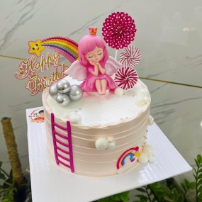 BÁNH KEM CÔNG CHÚA MÀU HỒNG ĐẸP