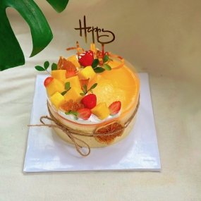 BÁNH MOUSSE CHANH DÂY TRANG TRÍ TRÁI CÂY