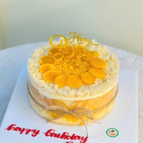 Bánh bông lan trứng muối ngon decor đẹp