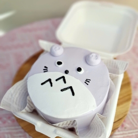 Bánh bento tone tím hình con mèo  dễ thương